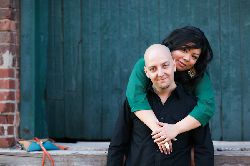 Downtown engagement photo shoot by Purple Tree in Distillery District