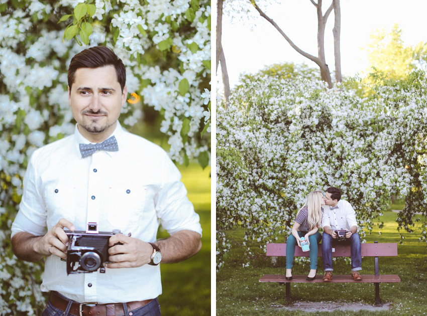 vintage camera and a groom