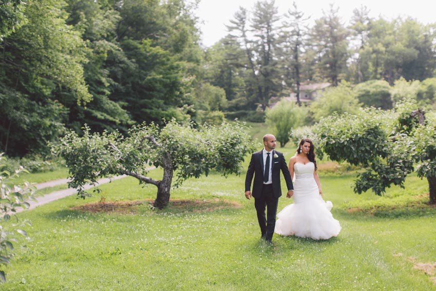walking through the apple orchard at pine farms