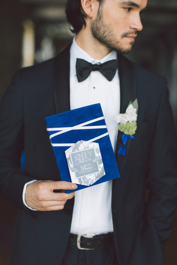 Royal blue wedding invitations