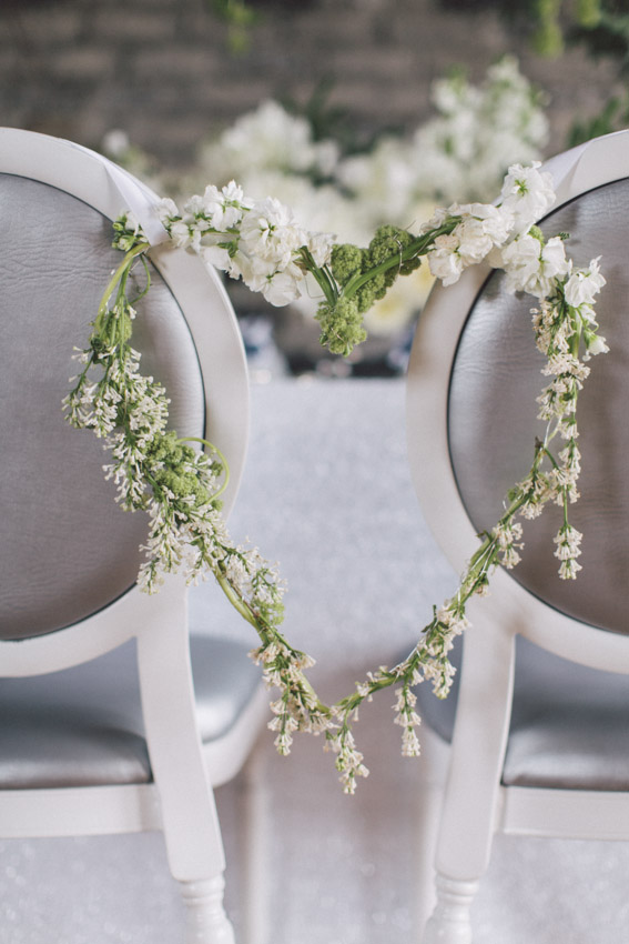 wedding flowers in heart shape
