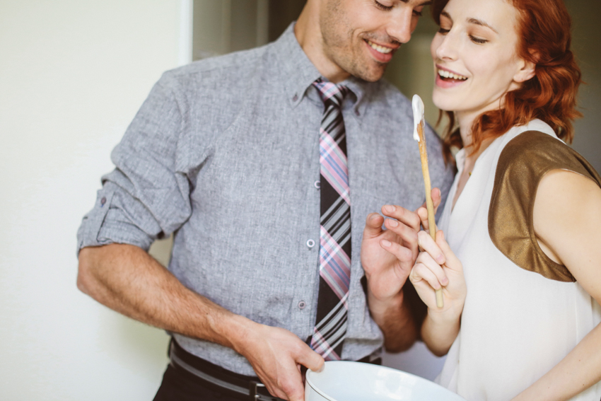 couple baking together