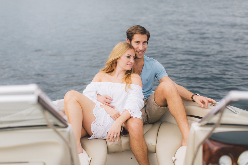 engagement shoot on the boat