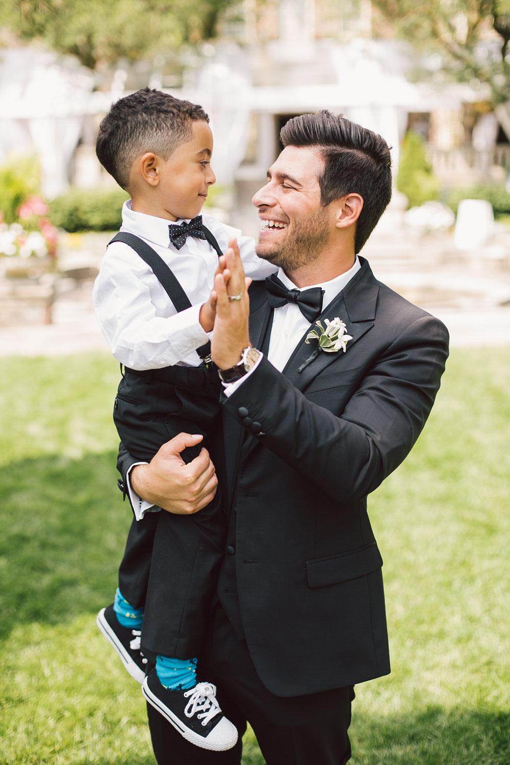 groom with the flower boy