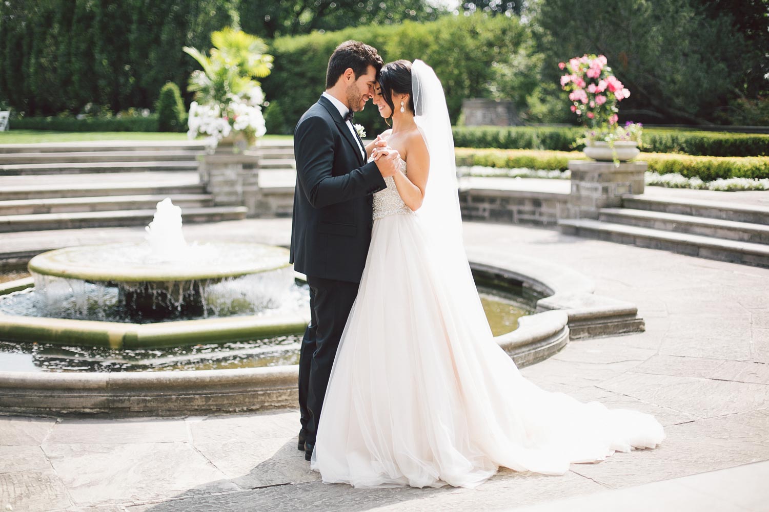 bride and groom slow dance
