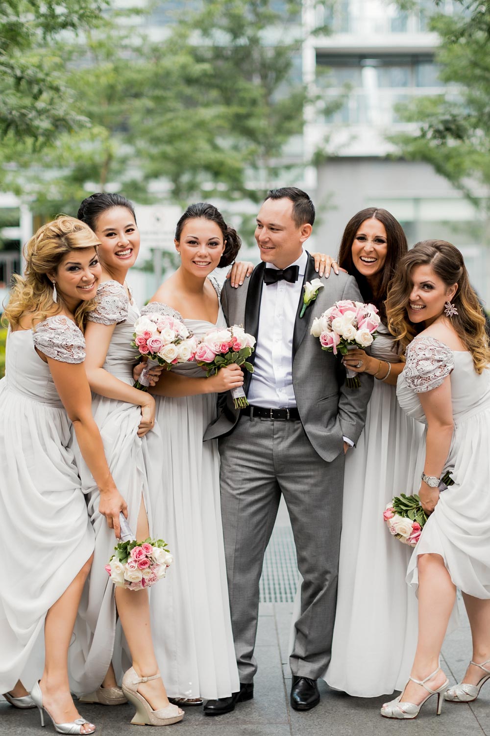 groom and bridesmaids