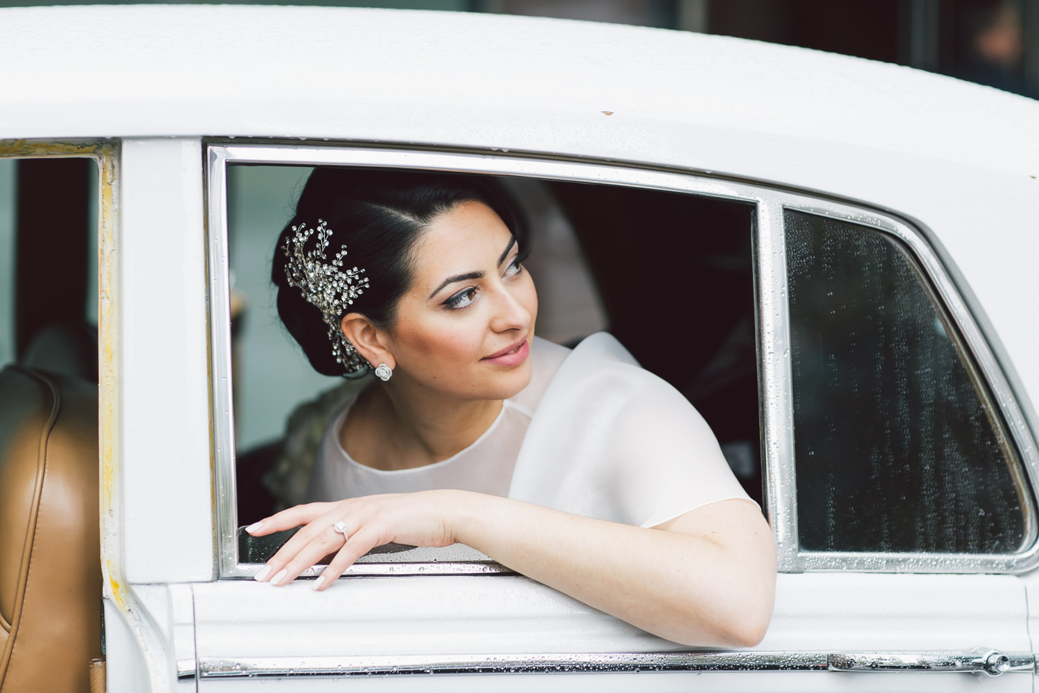 wedding limo window shot