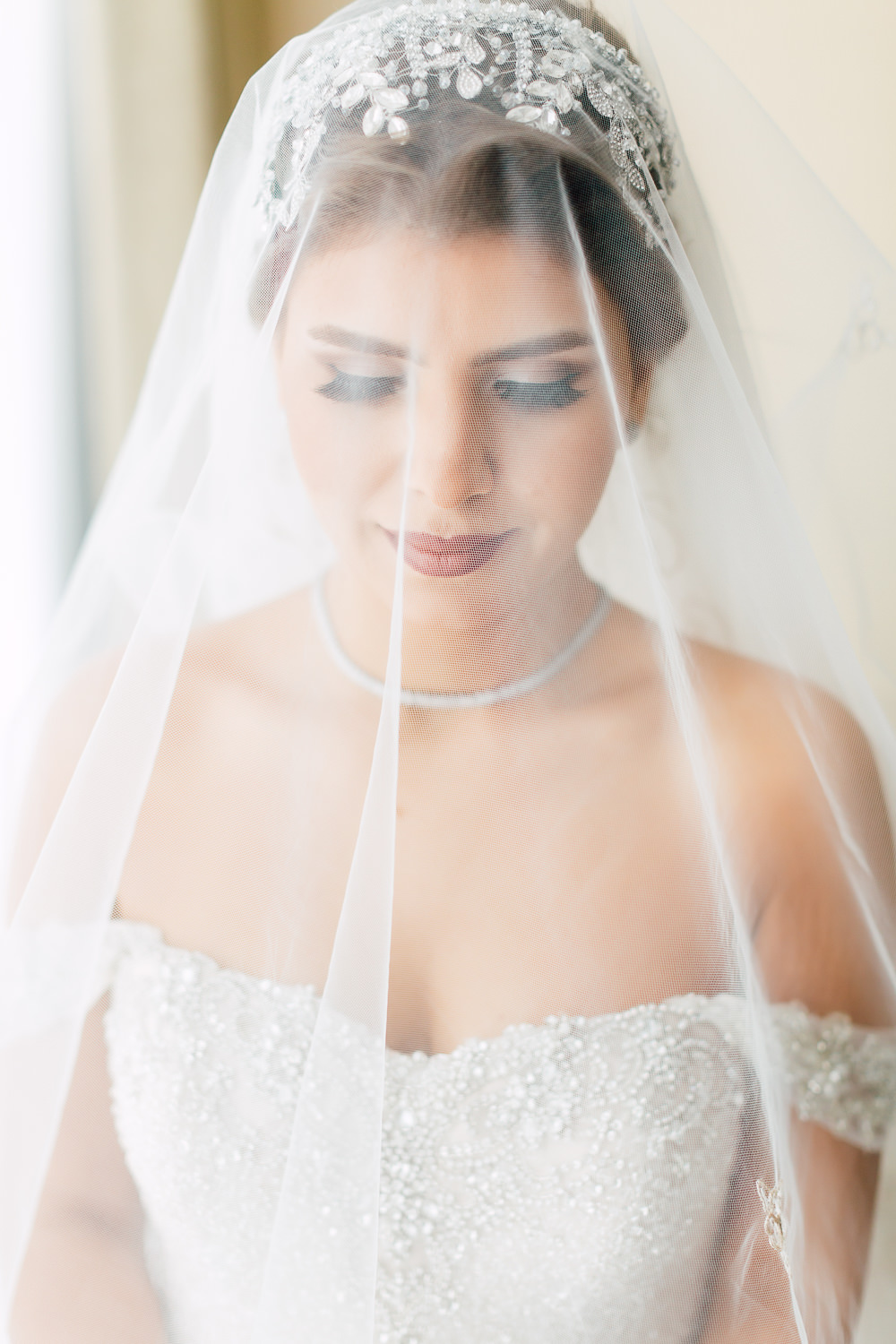 morning bridal portrait