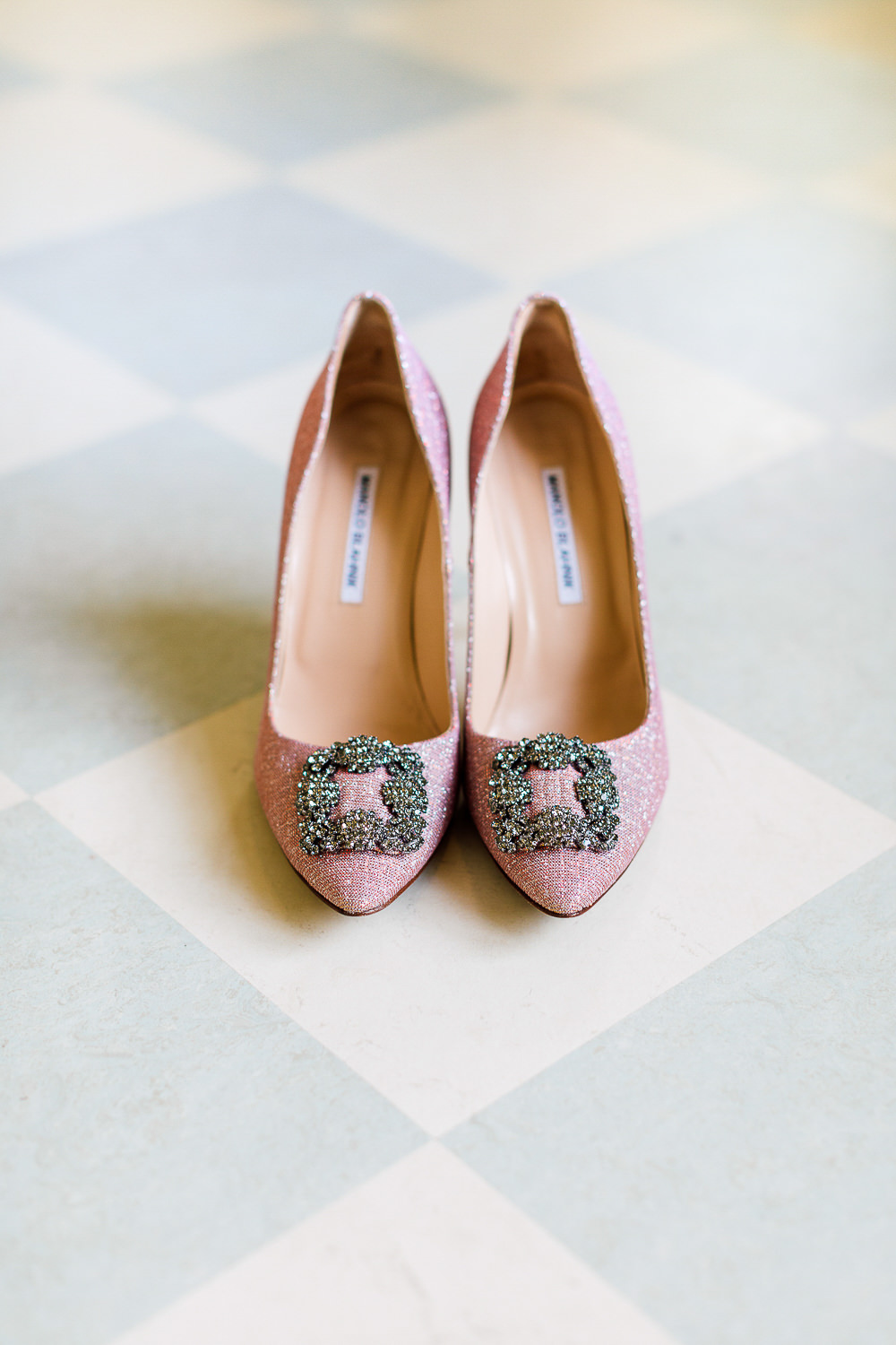 pink manolo wedding heels