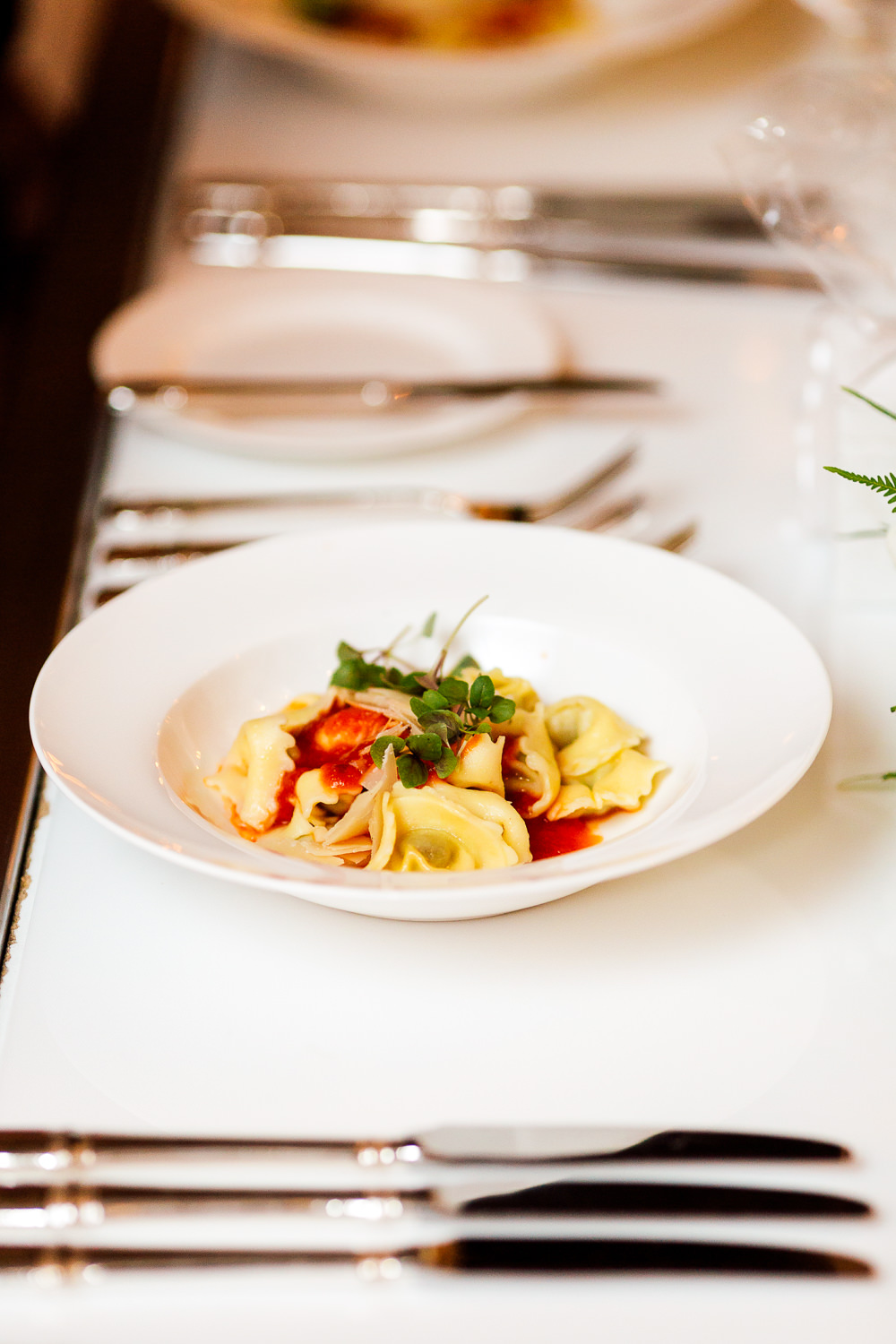 plated food at reception