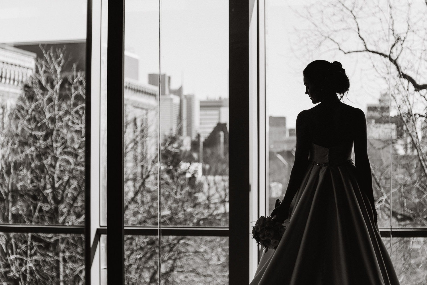 silhouette bride