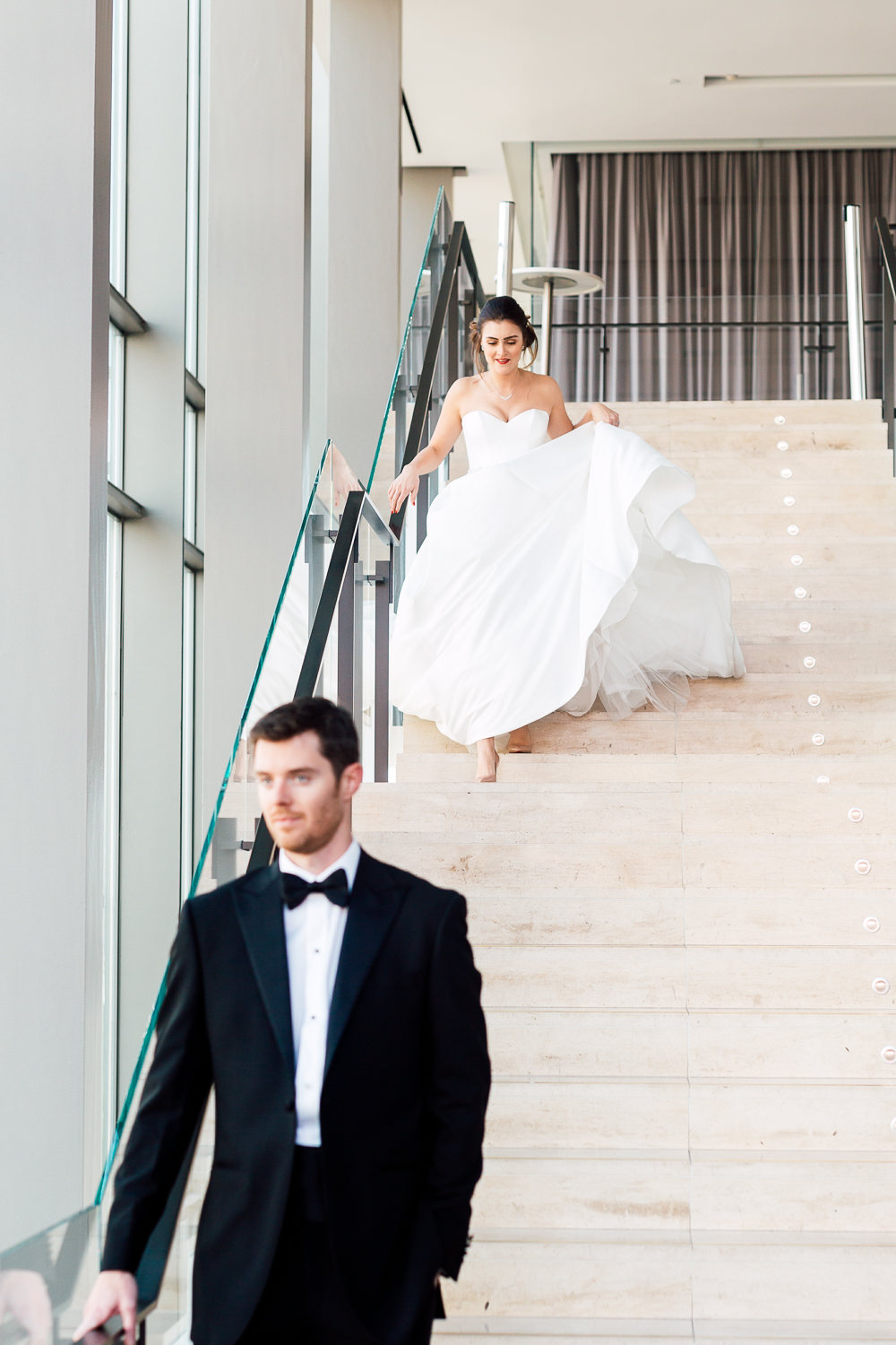 bride and groom first look