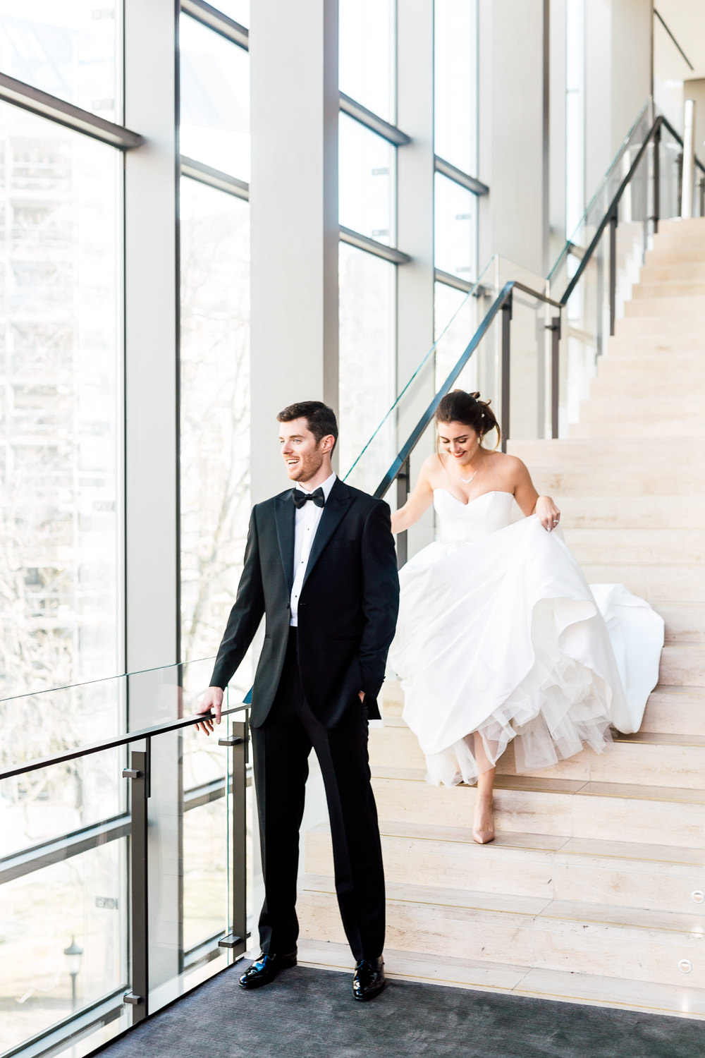 bride and groom first look