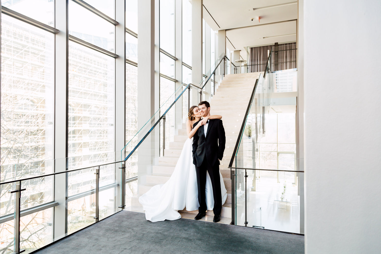 glass staircase portrait