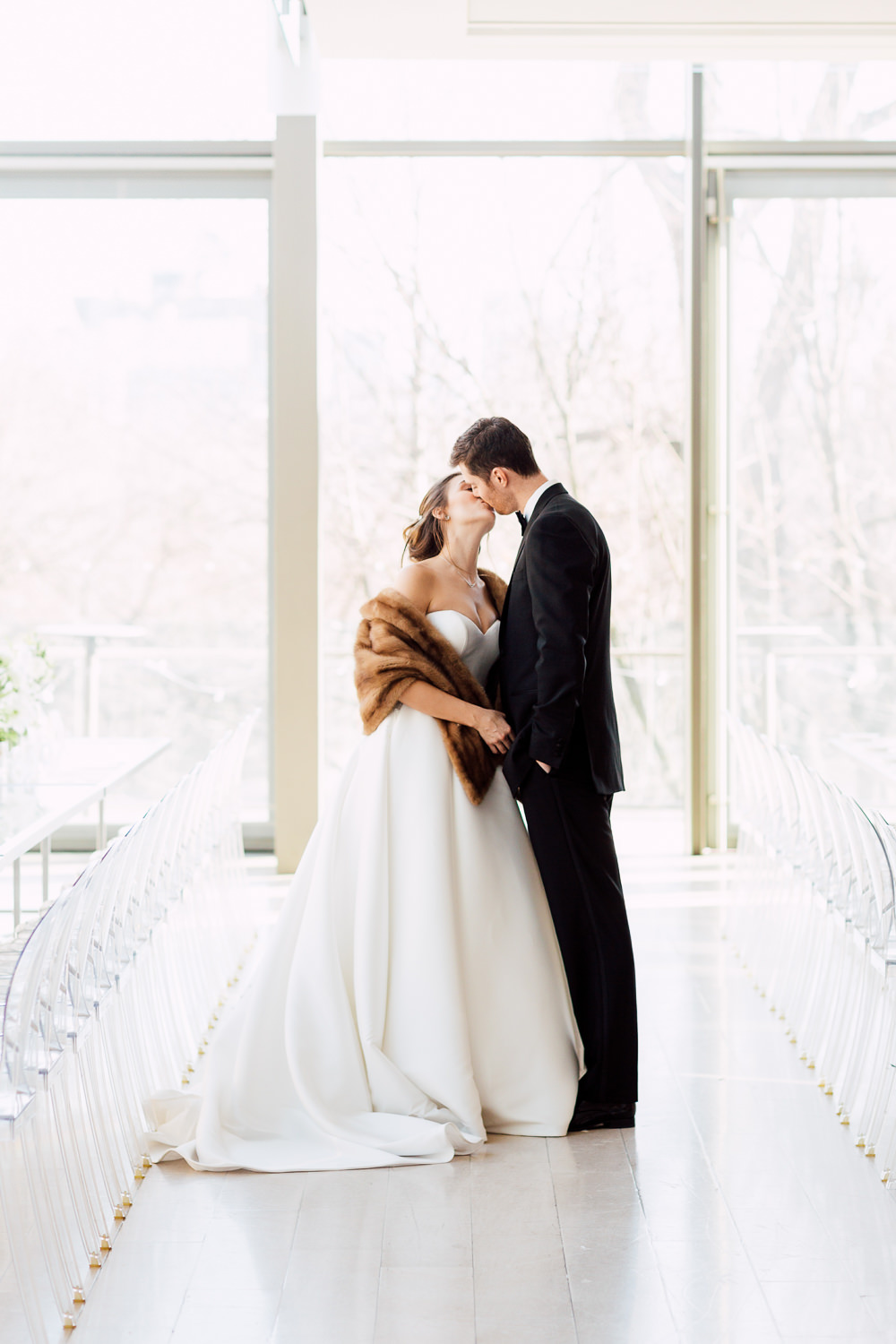 fur wrap wedding dress