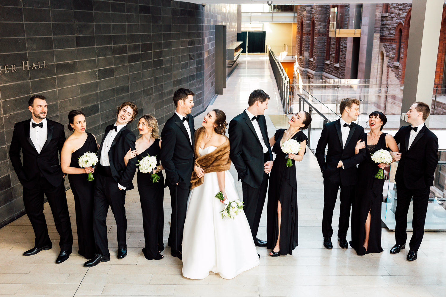 all black bridal party