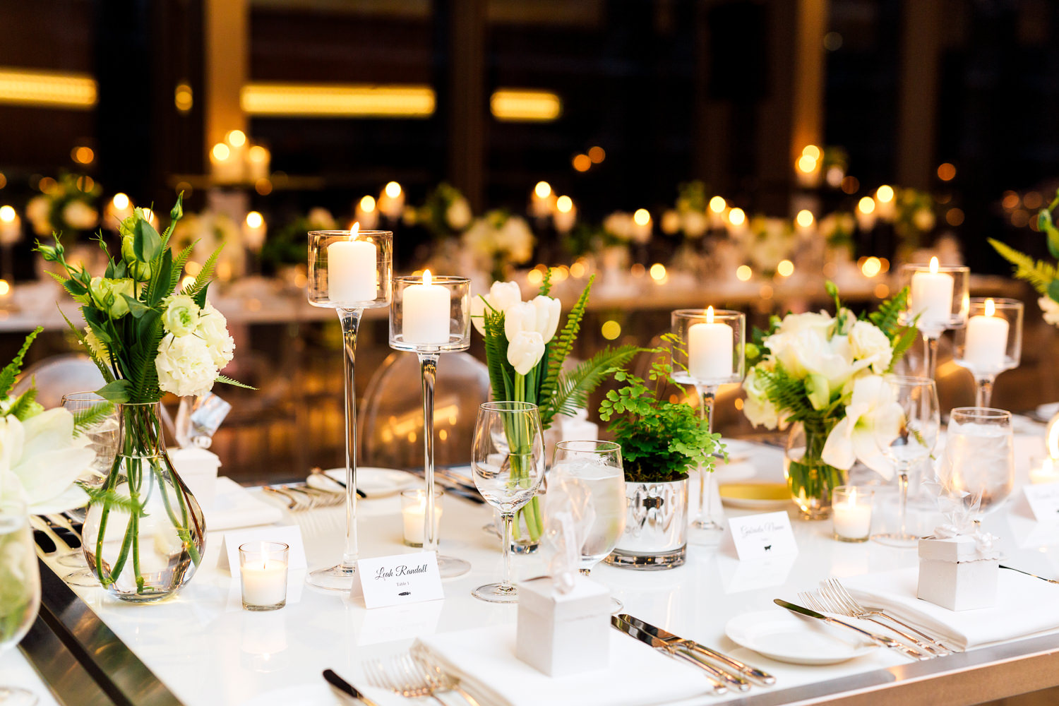 green and white reception