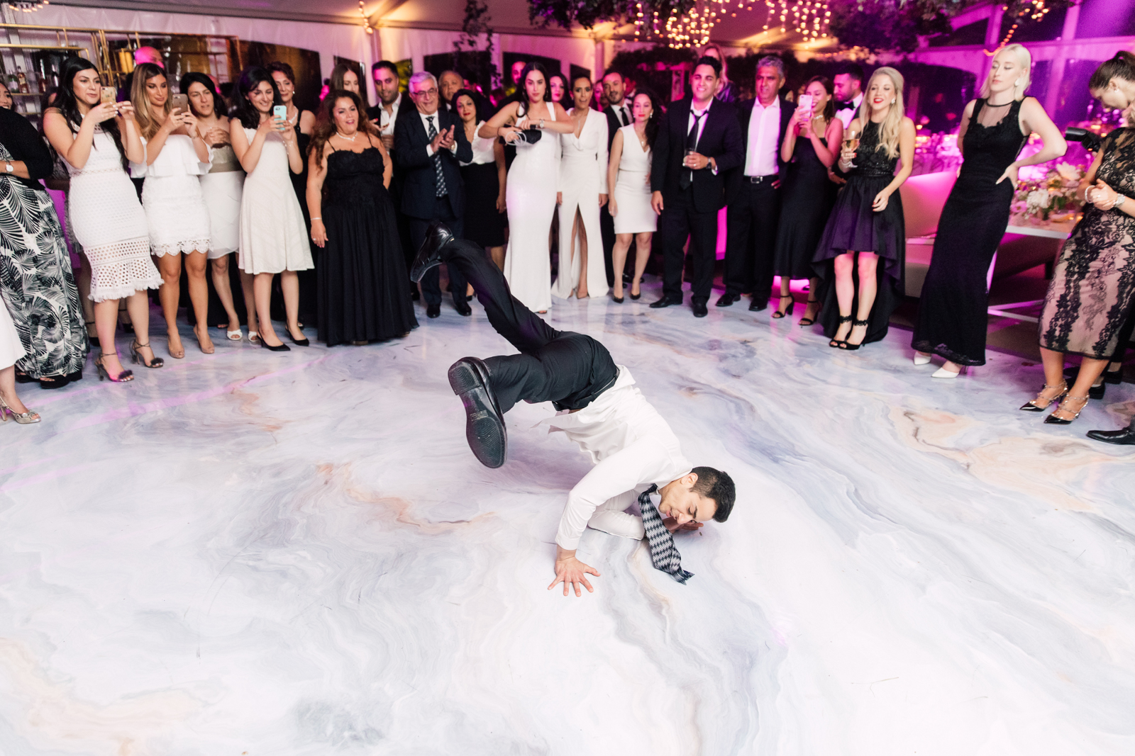 Breakdancing wedding guest