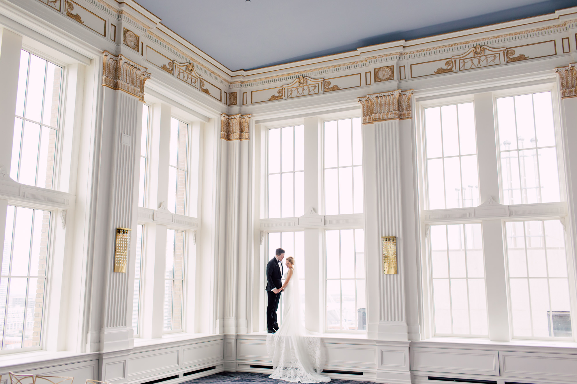 bride and groom crystal ballroom