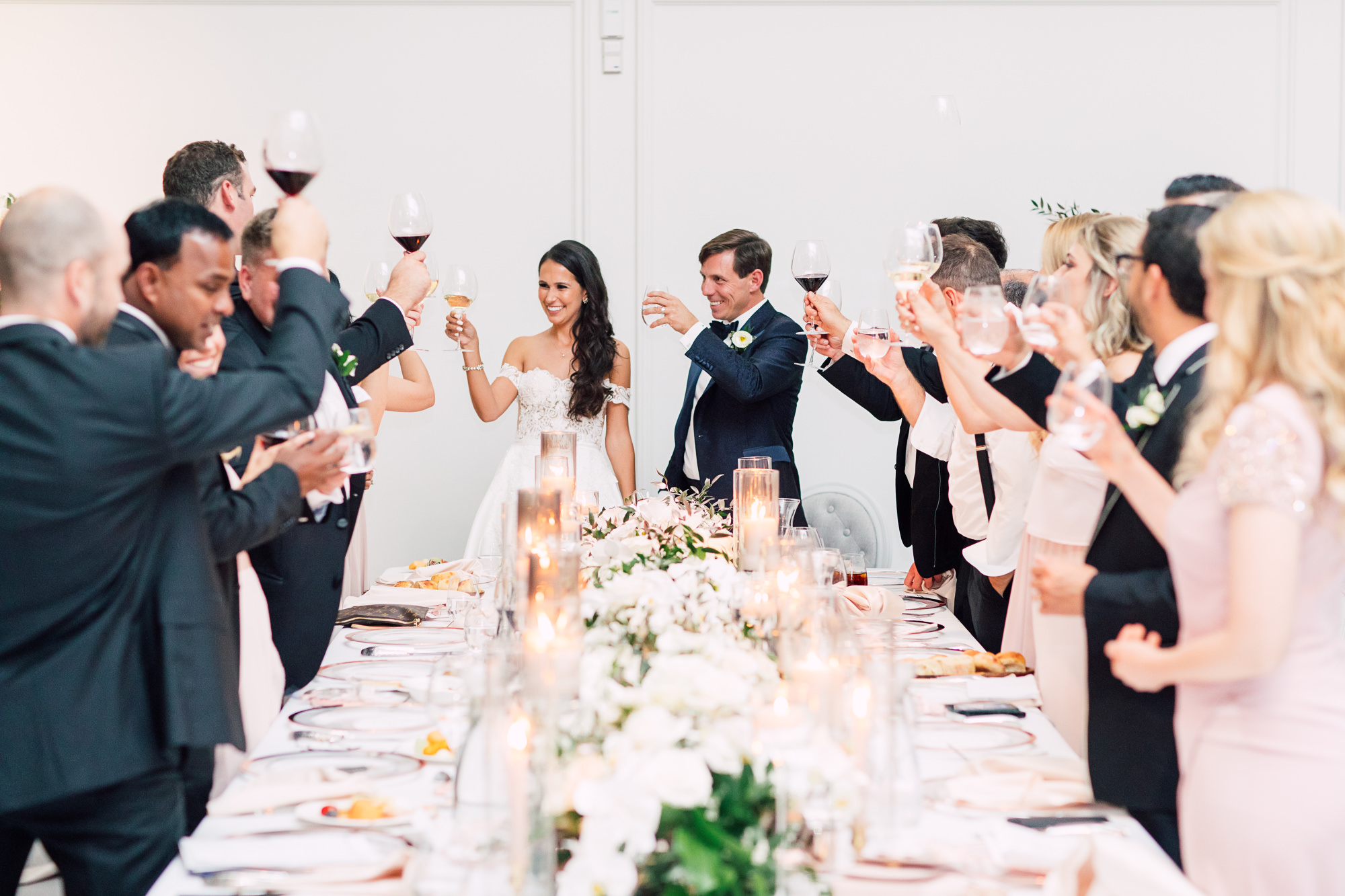 toasting wedding reception
