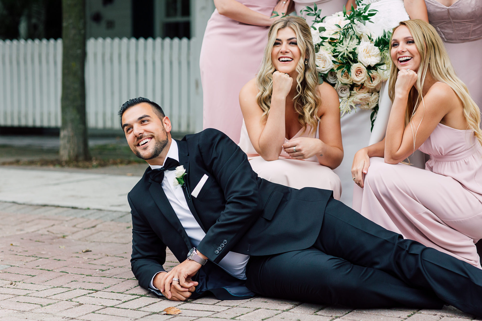candid bridal party