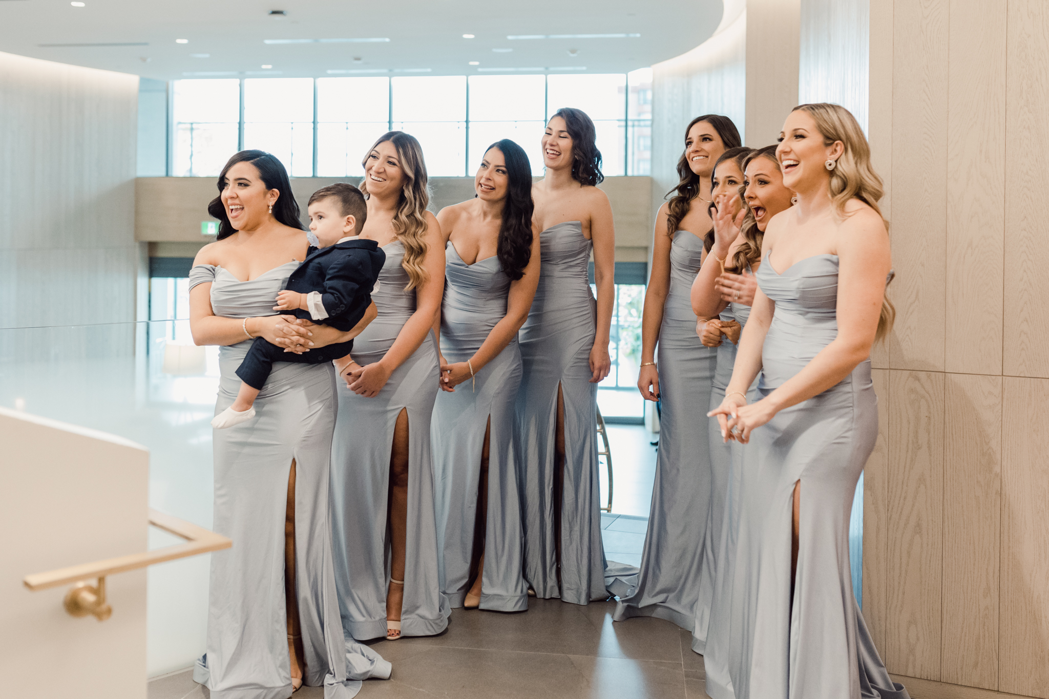 bridal party reacts to bride