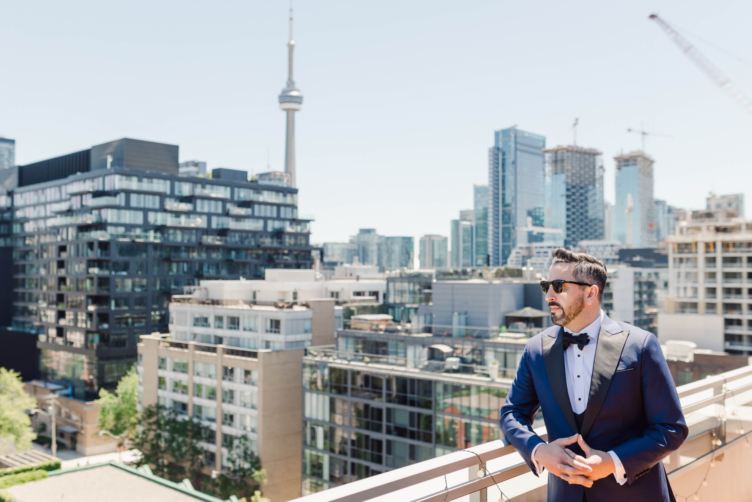 Groom portrait with the Toronto City Landscape